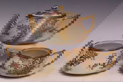 Japanese satsuma porcelain tea set
