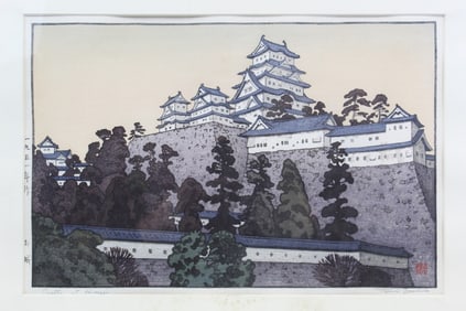 Castle of Himeji, Toshi Yoshida, Japanese Woodblock Print