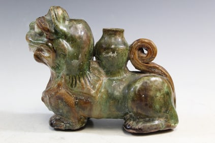 Chinese Sancai Glazed Pottery Foo Dog Water Dropper