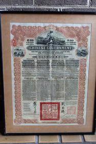 1913 China Republic Government Loan £20 Gold Bond