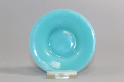 Chinese Turquoise Color Peking Glass Saucer