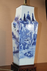 Chinese Blue and White Vase Lamp