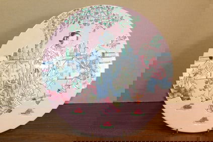 Chinese Famille Rose Porcelain Circular Plaque