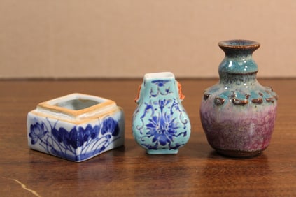 Three Asian Miniature Porcelain Vases