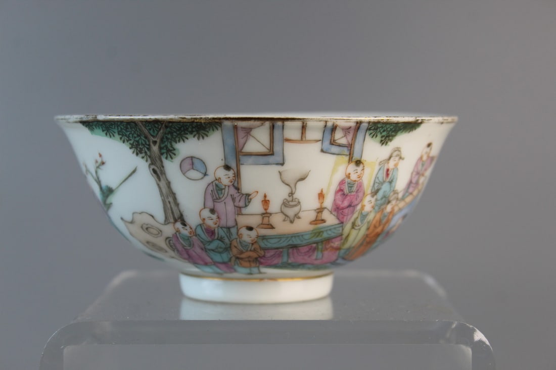 Chinese Famille Rose Hundred-boy Porcelain Bowl (1 of 7)