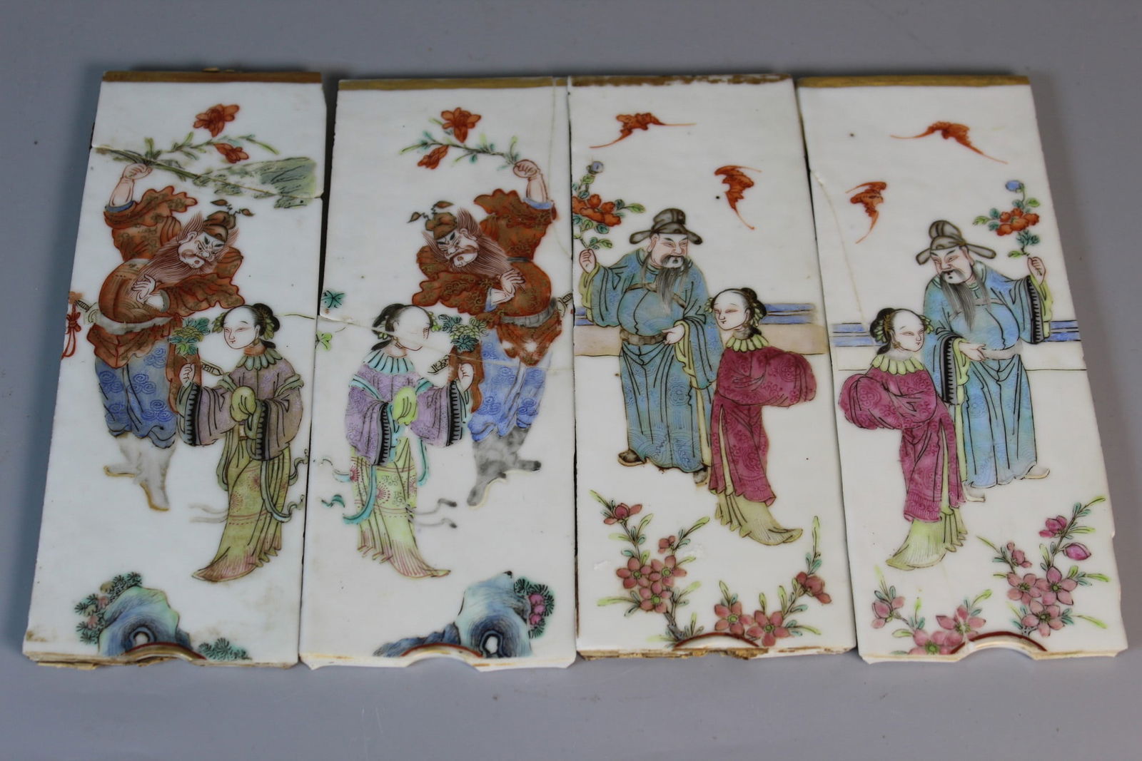 Four Chinese Famille Rose Porcelain Plaques (1 of 6)