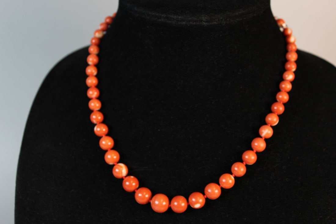 Red Coral Beads Necklace (1 of 3)