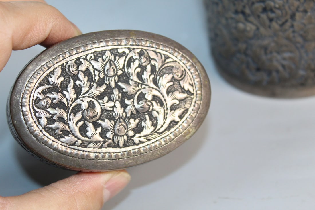 Two Asian Silver Tone Boxes - 2