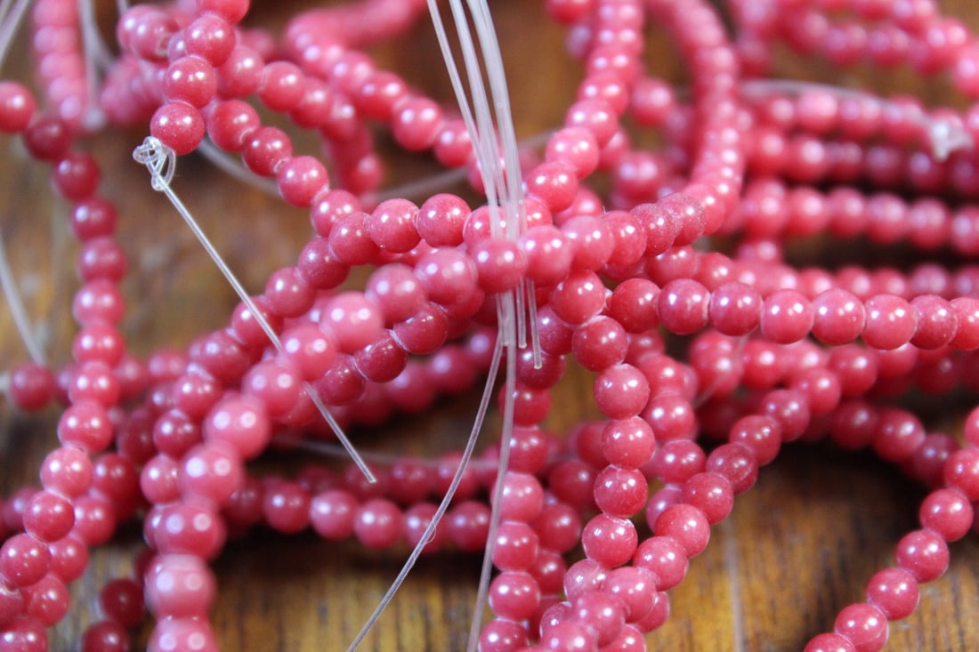 Ruby Color Stone Beads - 2