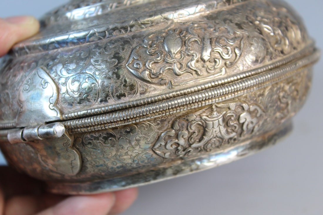 Tibetan Silver Nut Box - 4