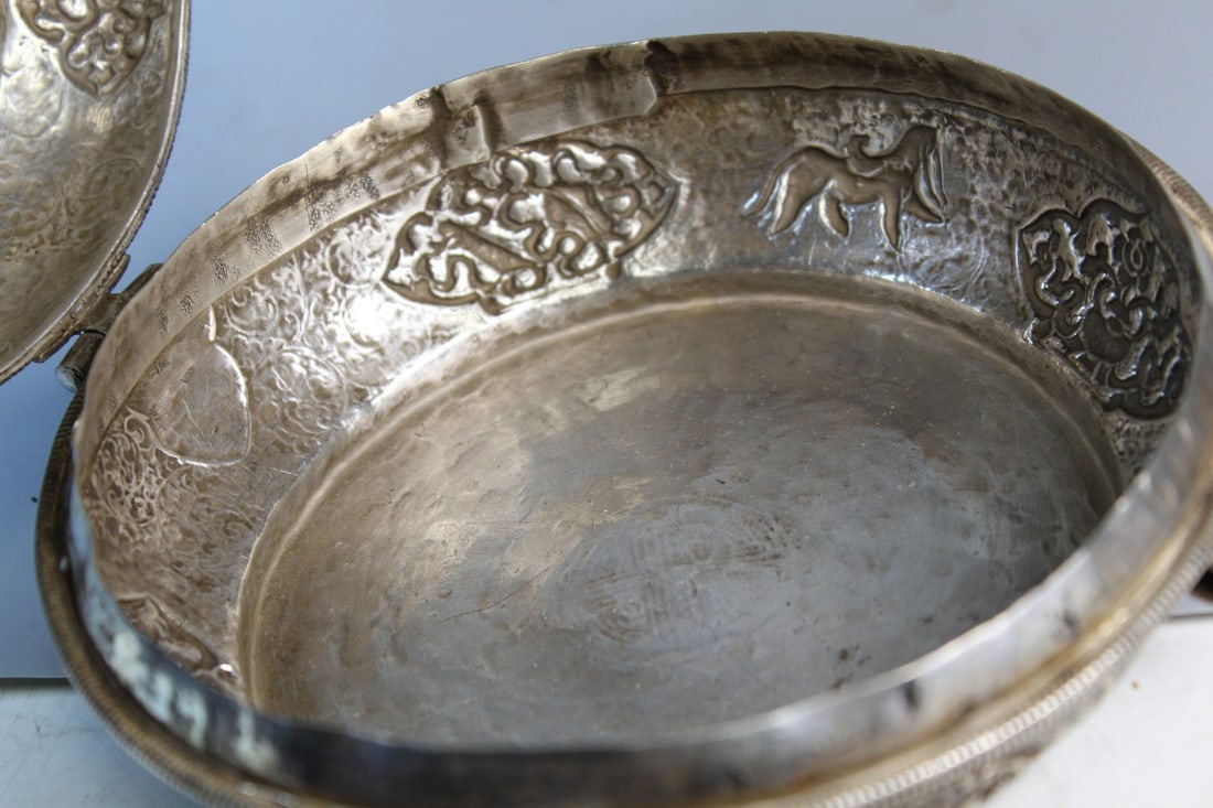 Tibetan Silver Nut Box - 8
