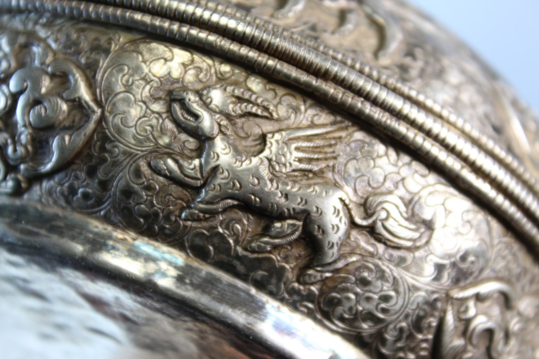 Tibetan Silver Nut Box - 9