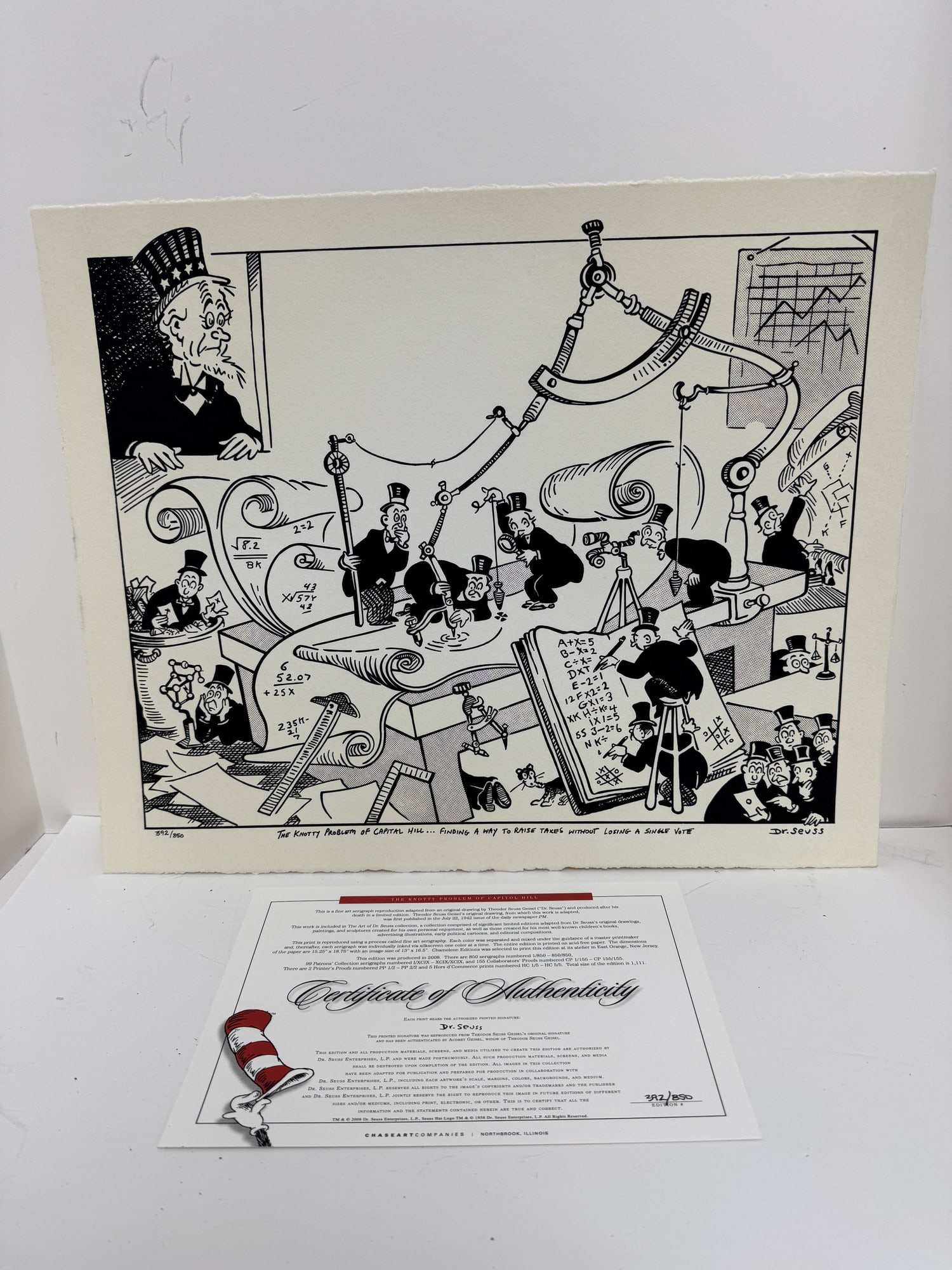 Dr. Seuss "Knotty Problem Of Capitol Hill" limited edition serigraph: Dr. Seuss "Knotty Problem Of Capitol Hill" limited edition serigraph. Print size 15" x 18.5"