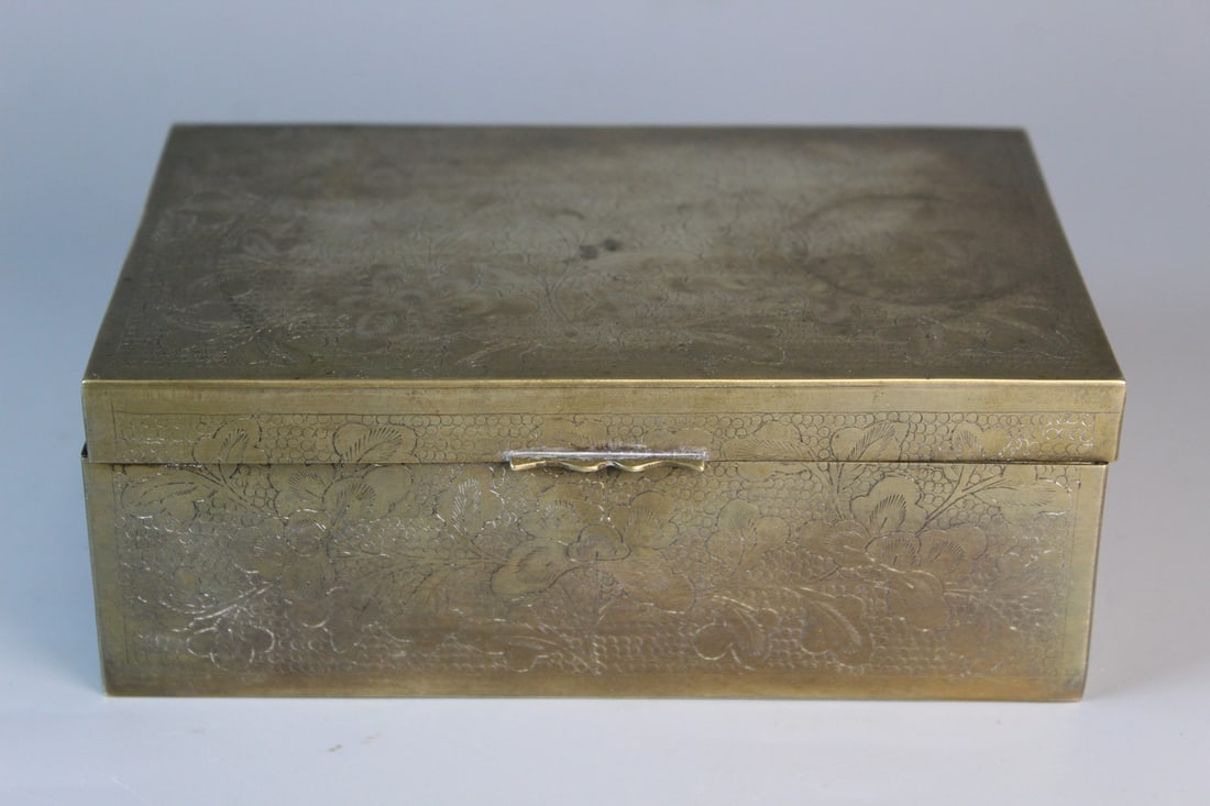 Chinese Incised Baitong Jewelry Box (1 of 6)