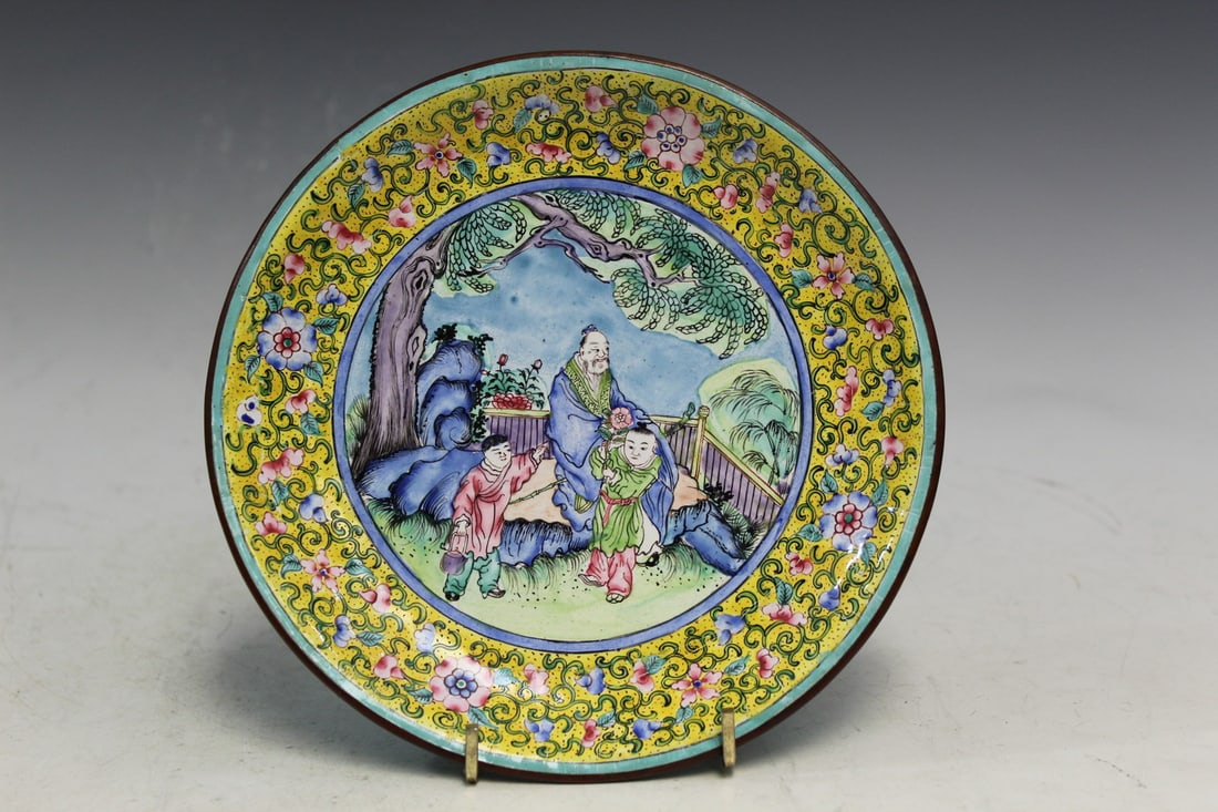 Chinese enameled dish. (1 of 5)