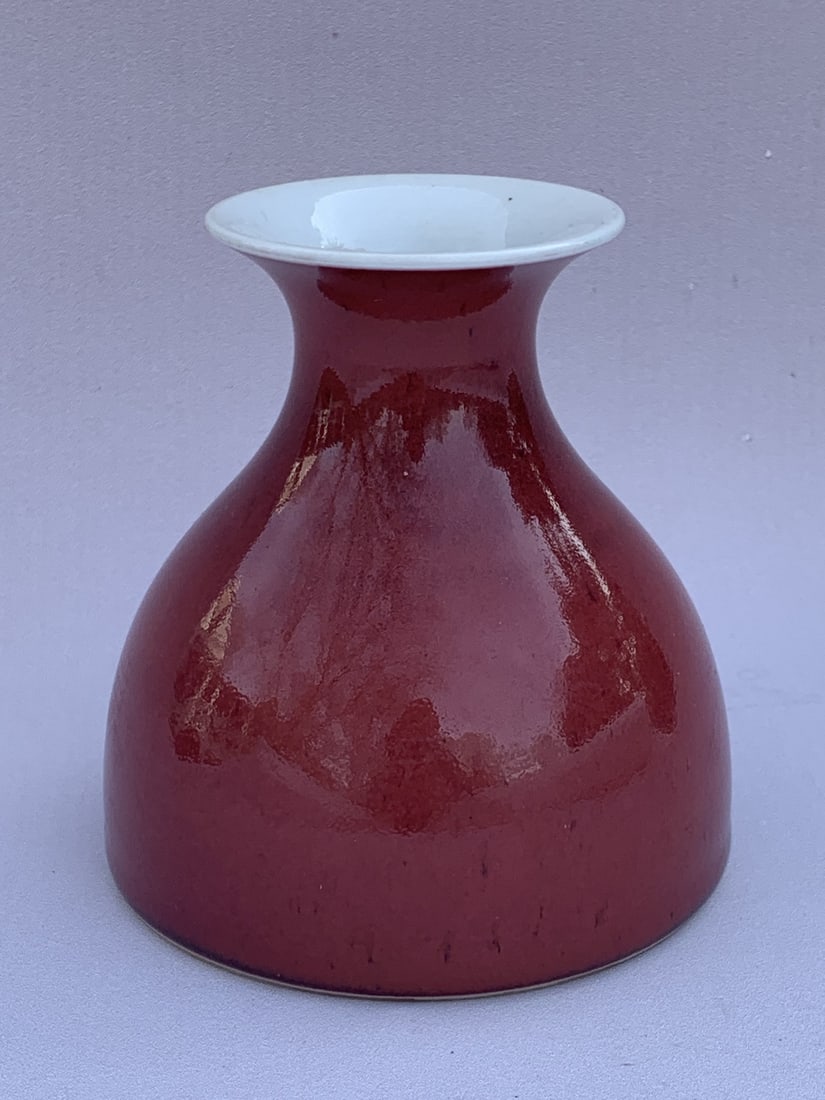 Chinese red glazed porcelain vase (1 of 9)