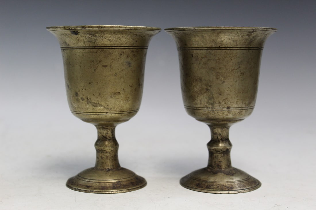 Pair of Tibetan Ritual Metal Cups (1 of 7)