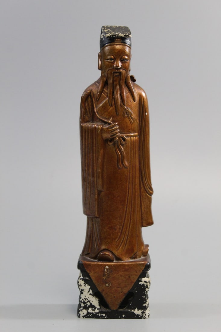 Chinese Glazed Porcelain Statue of an Immoral (1 of 8)