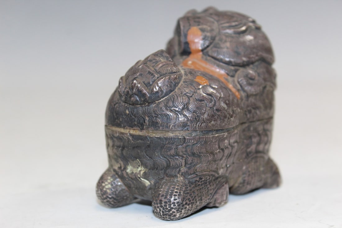 Thai Silver Foo Dog Box - 2