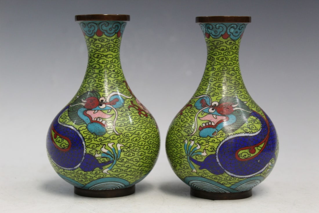 Pair of Chinese Cloisonne Vases (1 of 5)