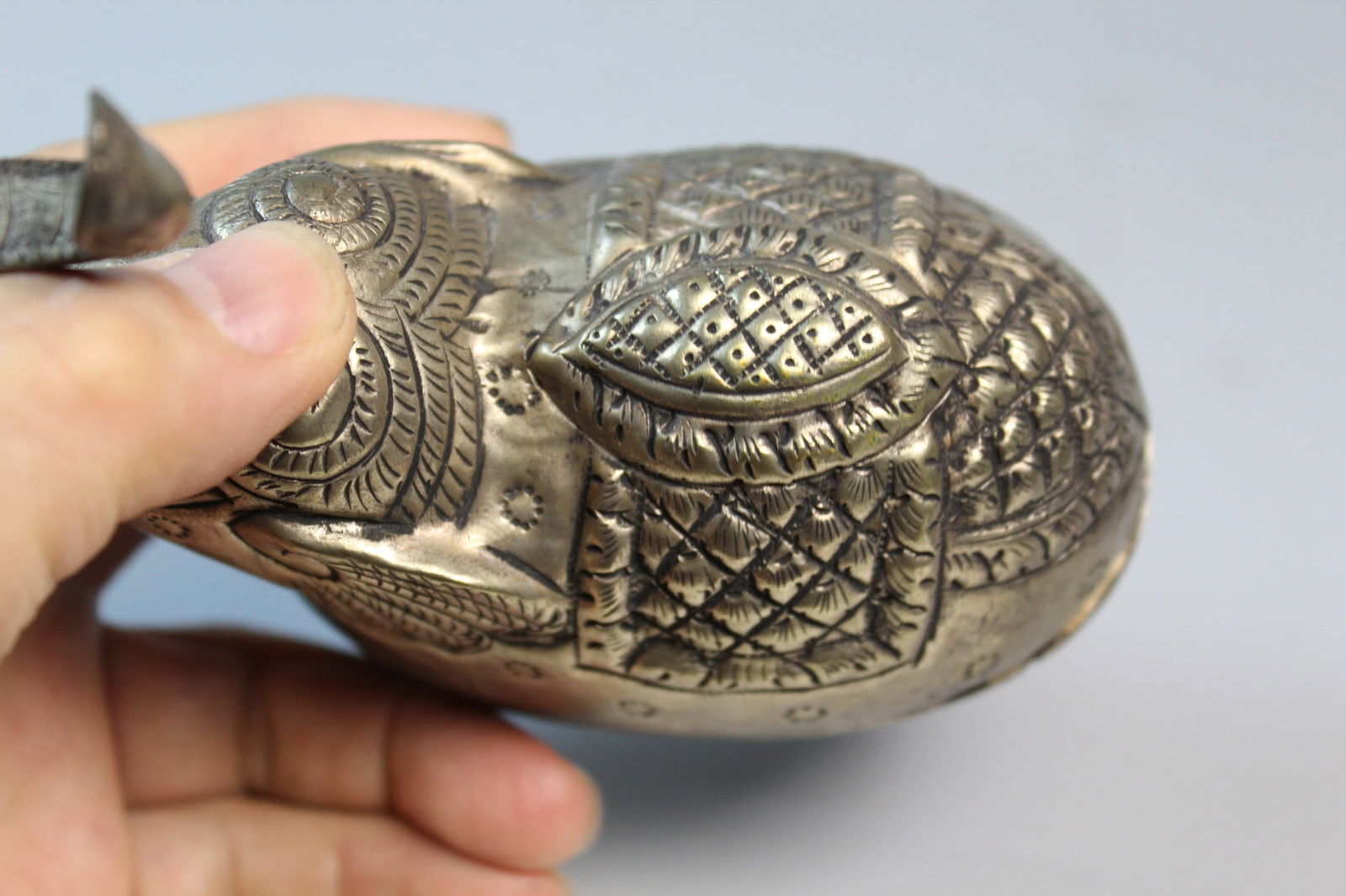 Thai Silver Tone Elephant Box - 2