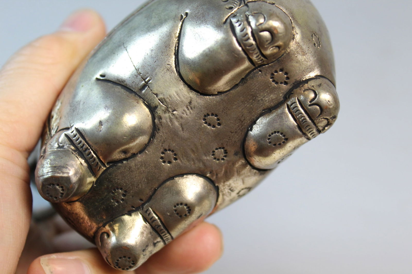 Thai Silver Tone Elephant Box - 4