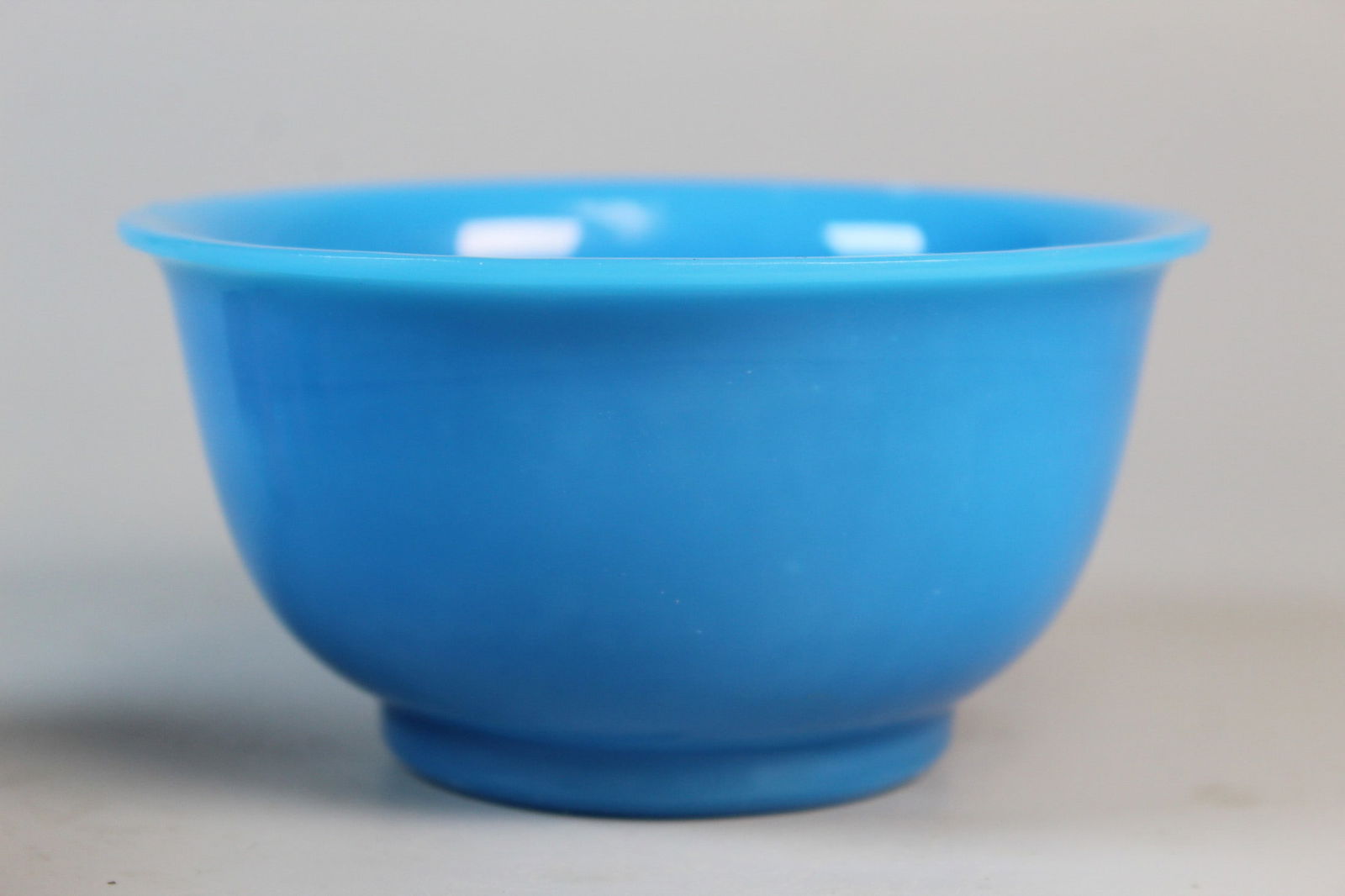 Chinese Blue Peking Glass Cup: Chinese Blue Peking Glass Cup. Diam 4.5". H 2.5".