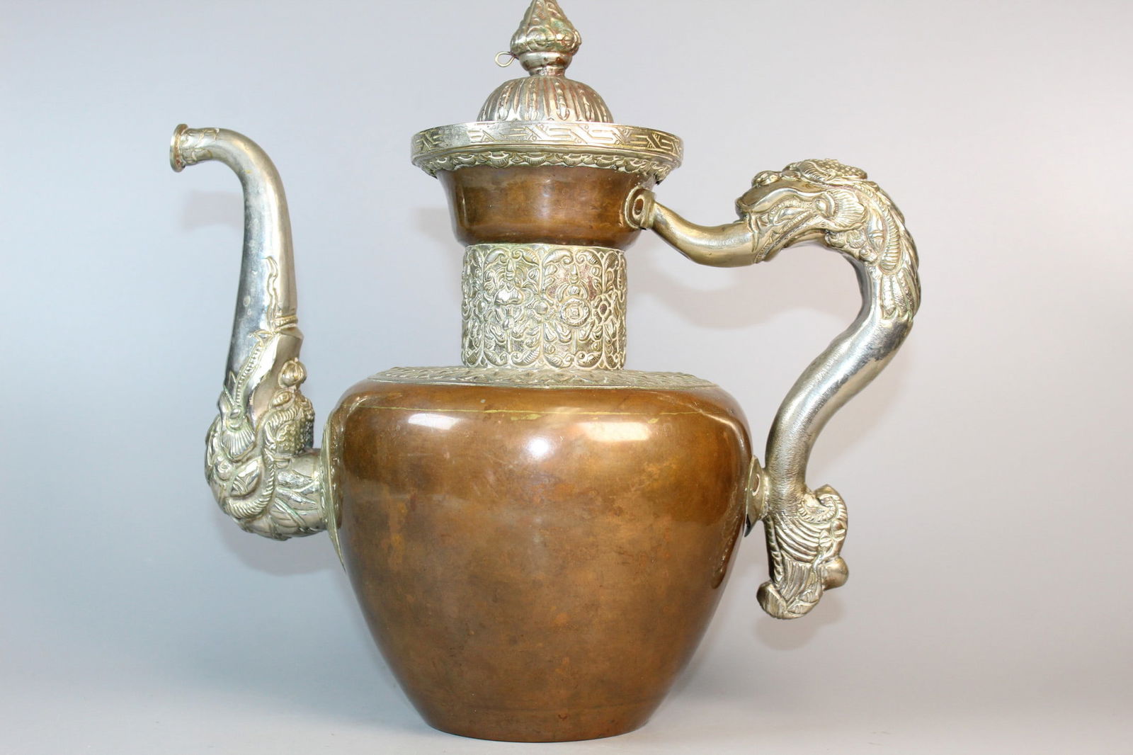 Tibetan Silver and Copper Ewer (1 of 9)