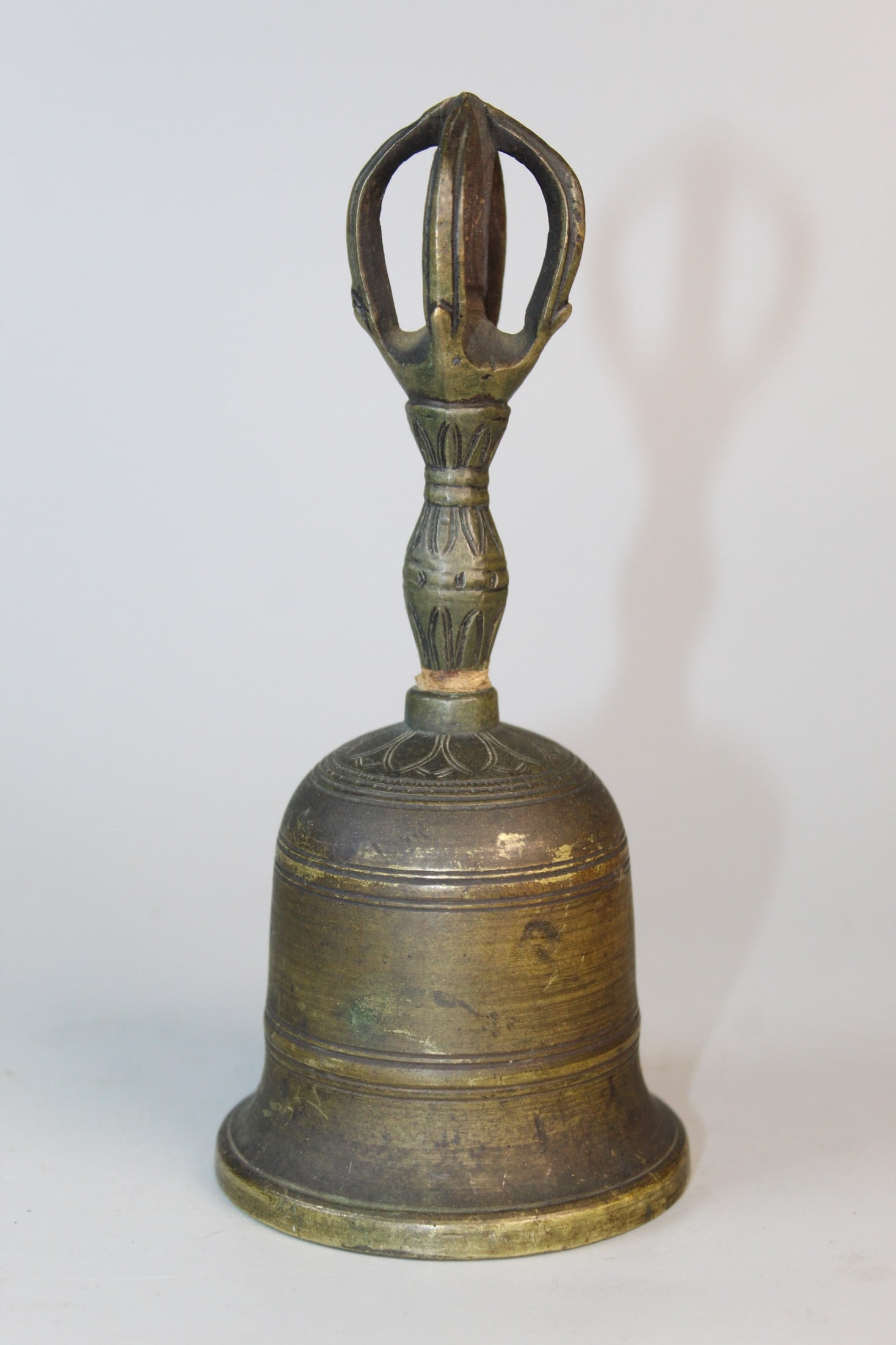 Tibetan Bronze Bell: Tibetan Bronze Bell. H 6.25".