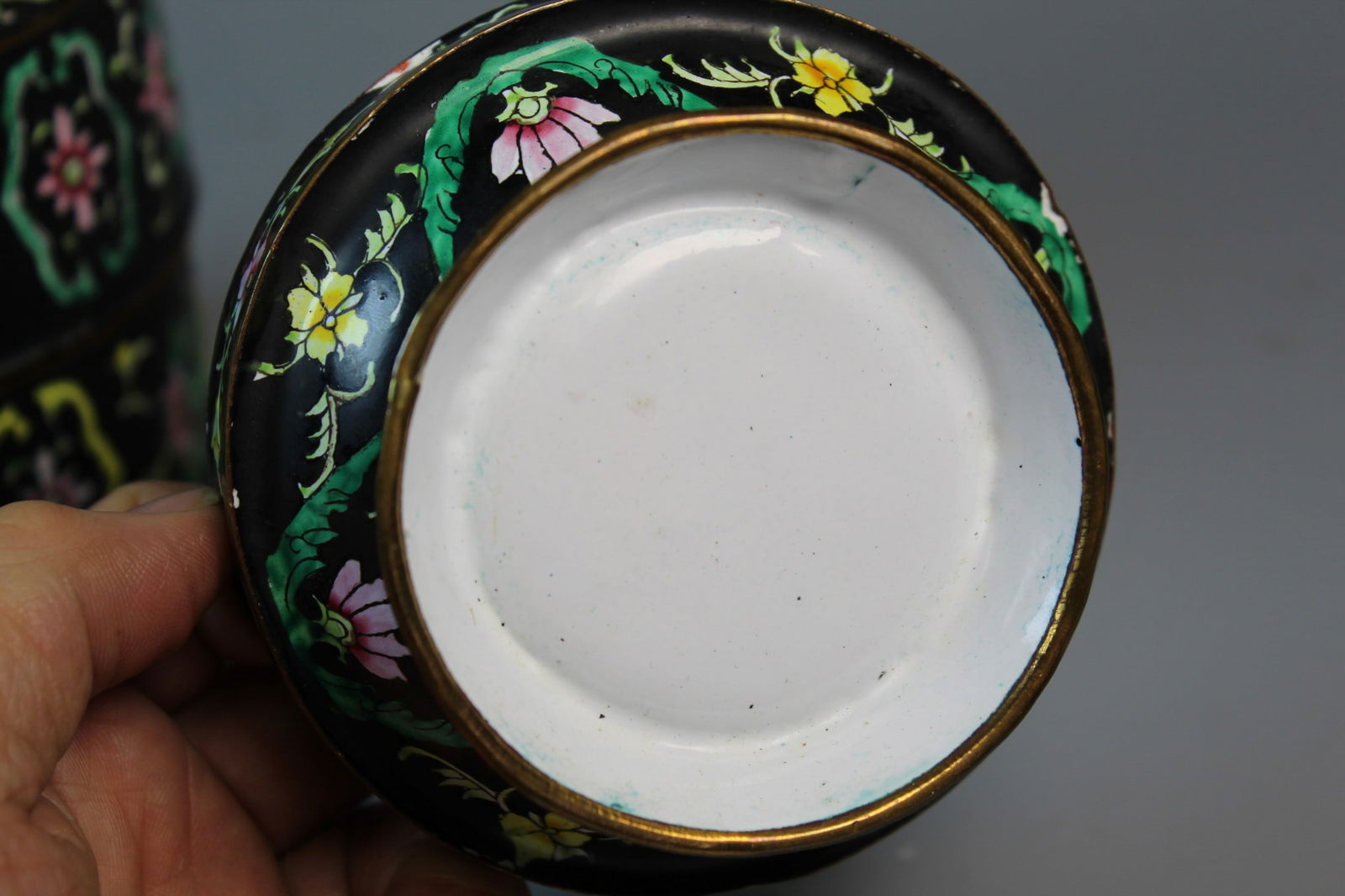 Chinese Enamel on Copper Stacking Box - 7