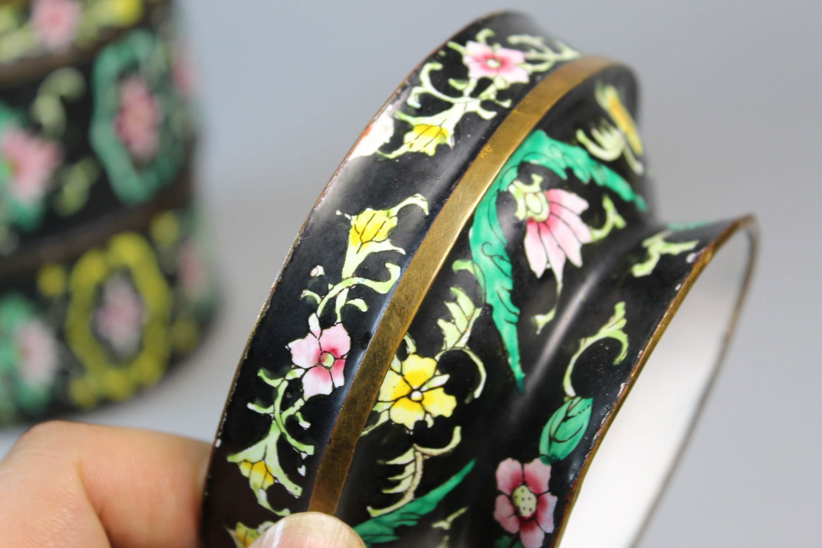 Chinese Enamel on Copper Stacking Box - 8
