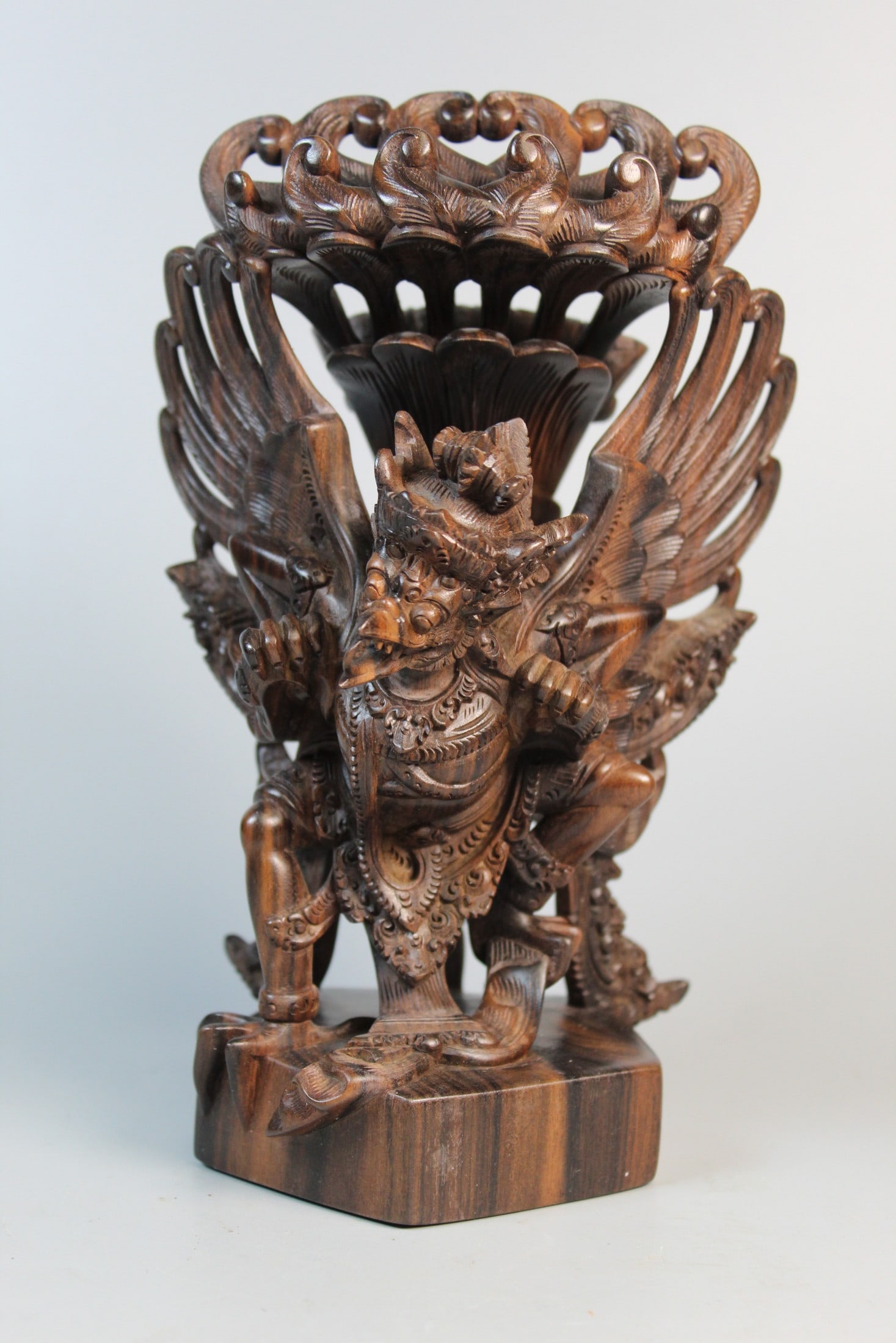 Carved Wood Garuda: Carved Wood Garuda. H 8".