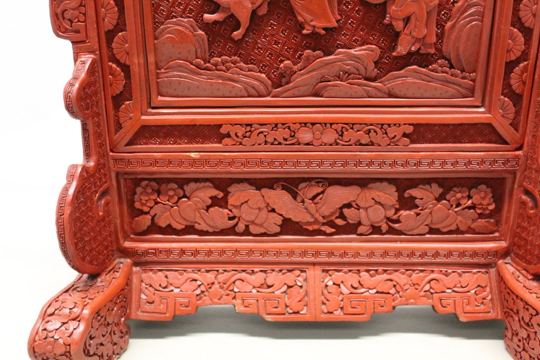 Chinese Cinnabar Table Screen - 3