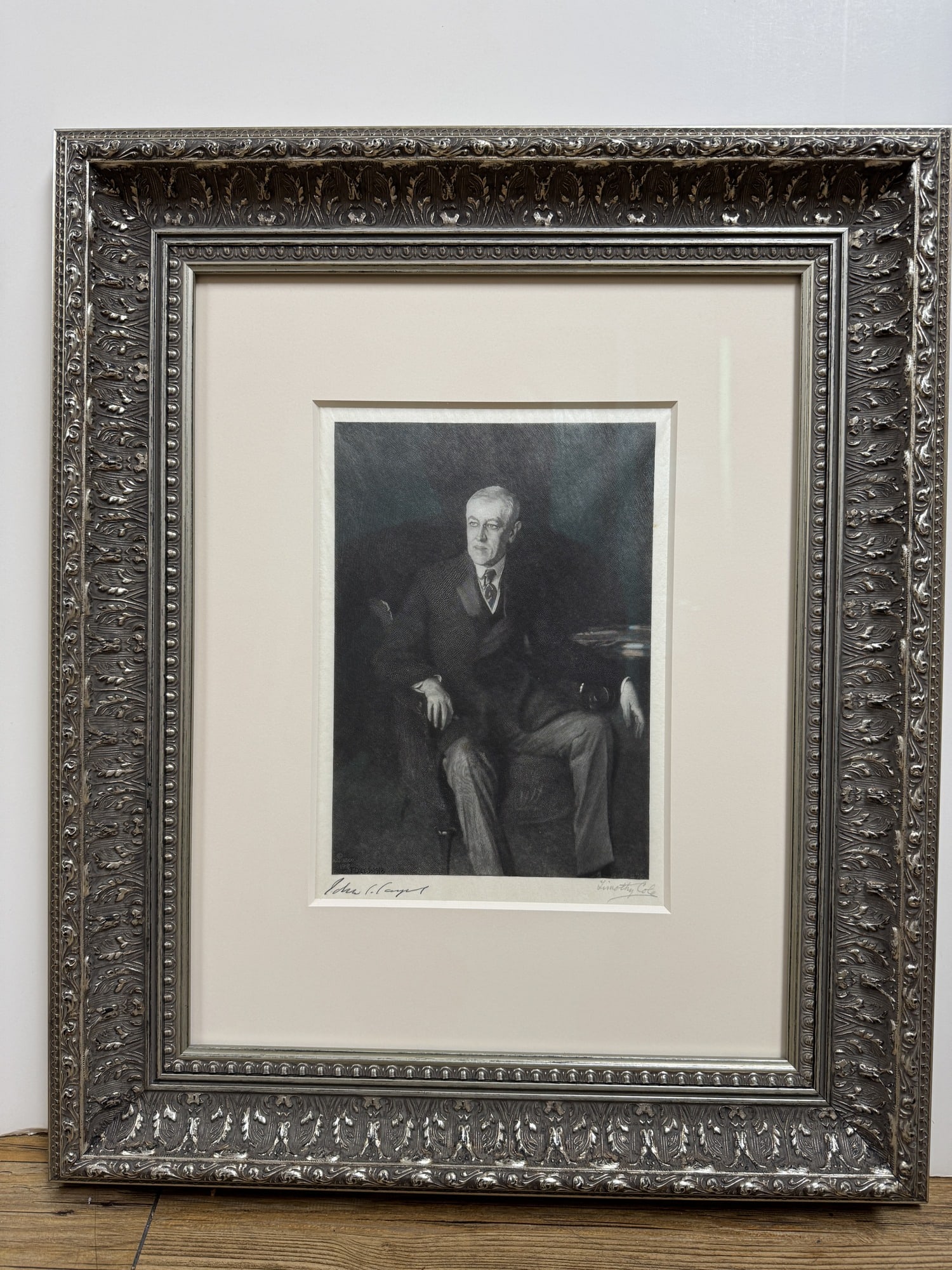 Signed John Singer Sargent, Timothy Cole "President Woodrow Wilson" engraving/etching (1 of 6)