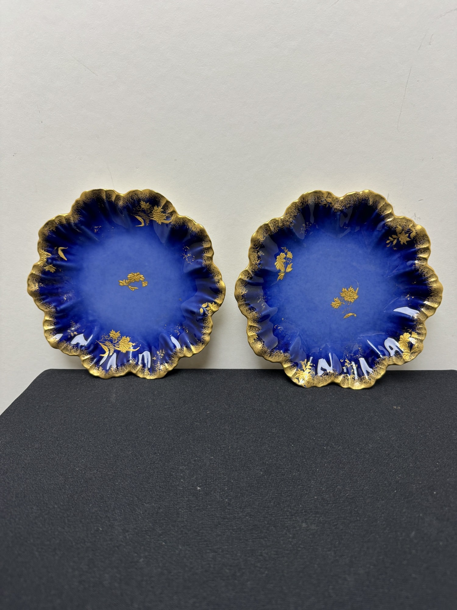 Two French Lanternier Limoges plates: Two French Lanternier Limoges plates. Diam 7"