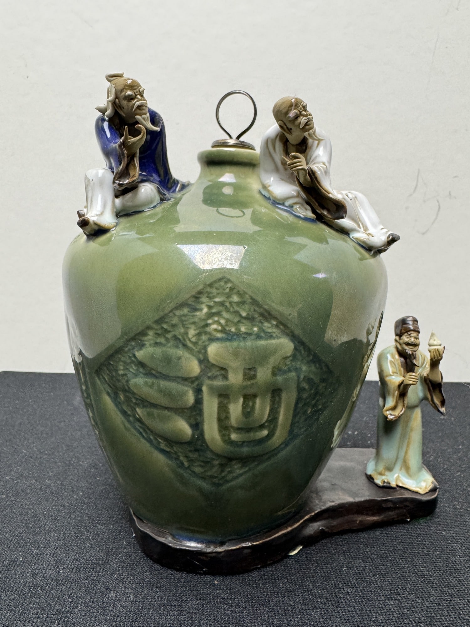 Shiwan Wine Jug: Shiwan Wine Jug. Height 6"