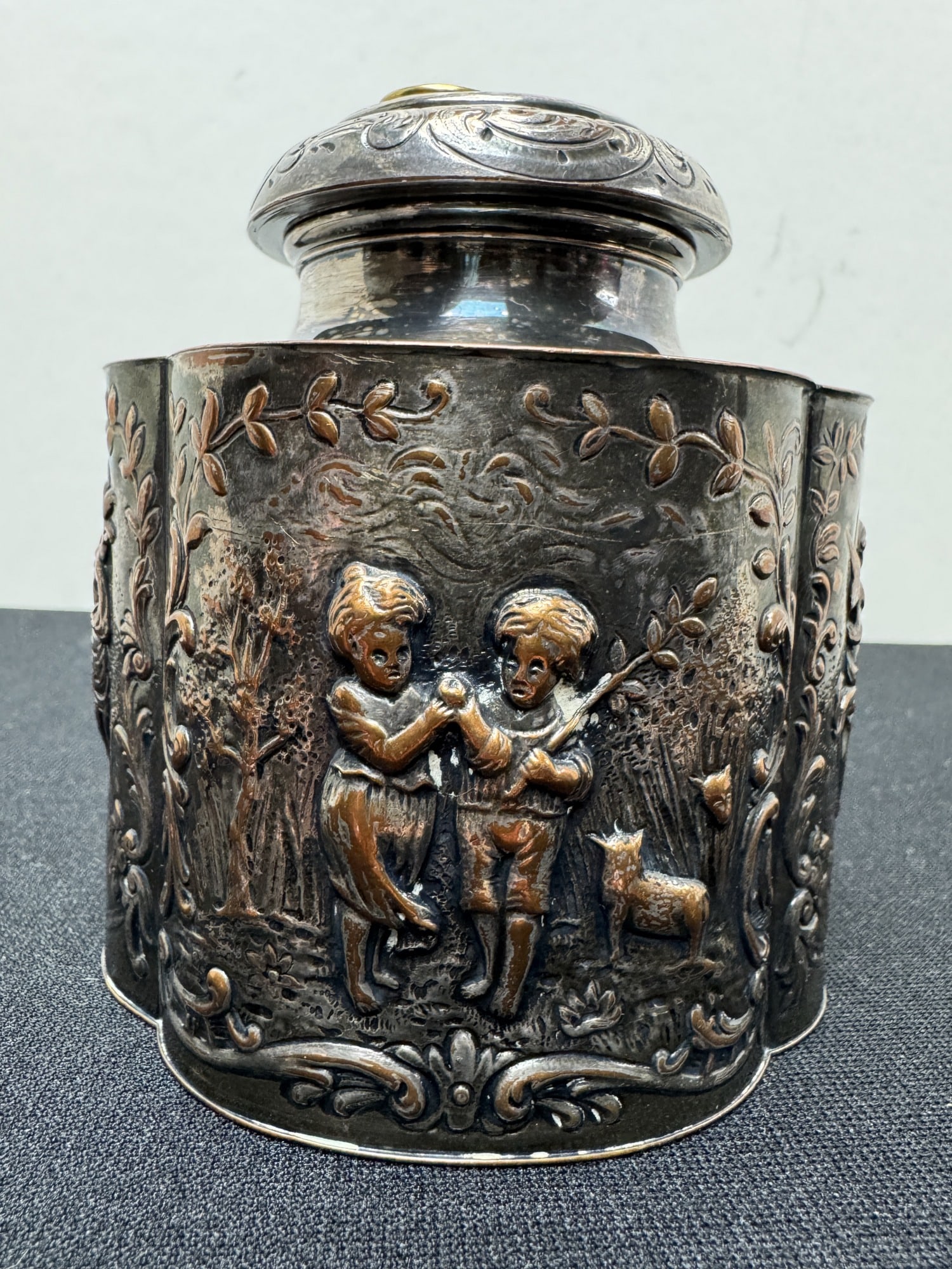 Silver Plate and Copper Tea Caddy - 2