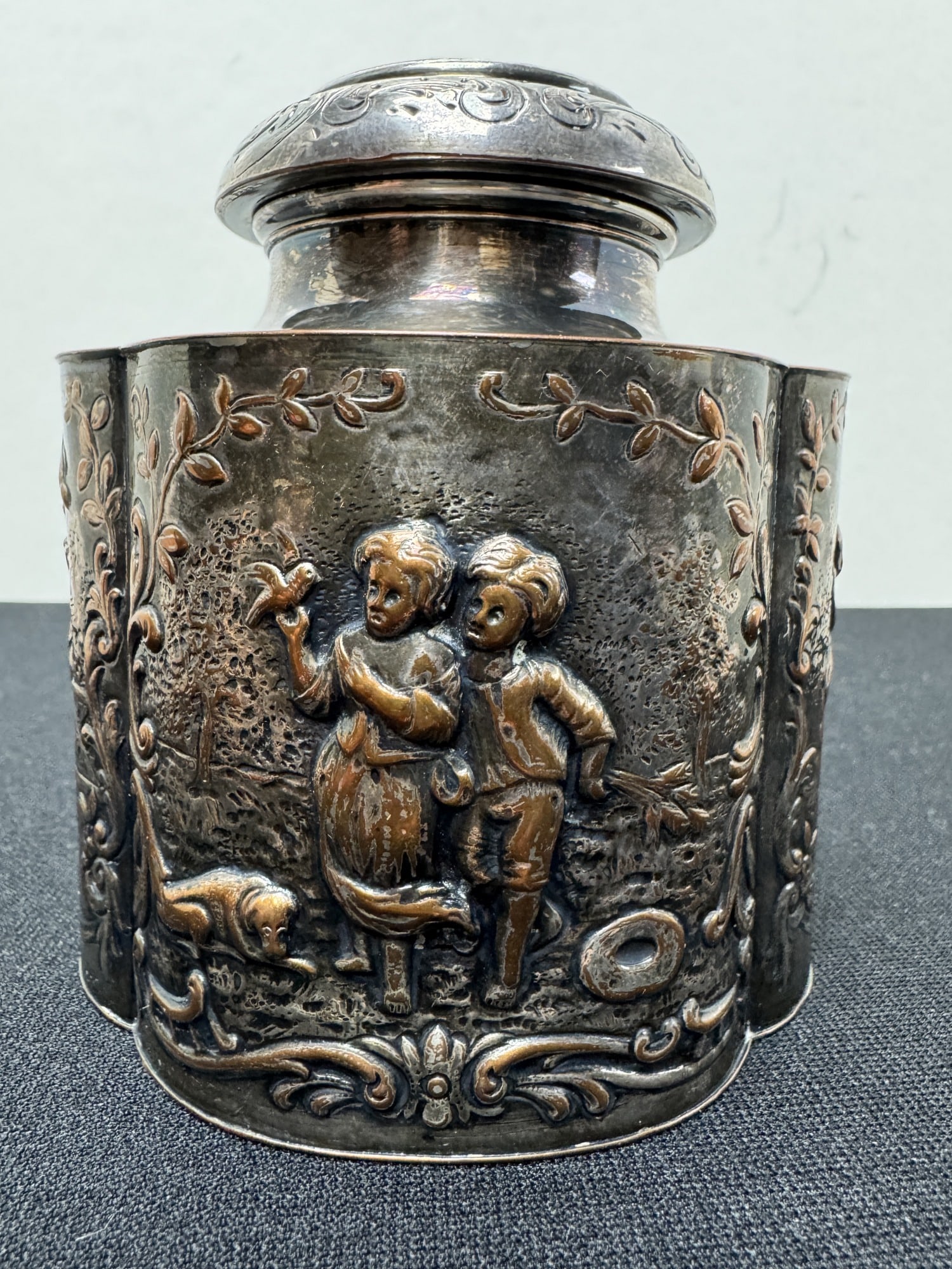 Silver Plate and Copper Tea Caddy - 3