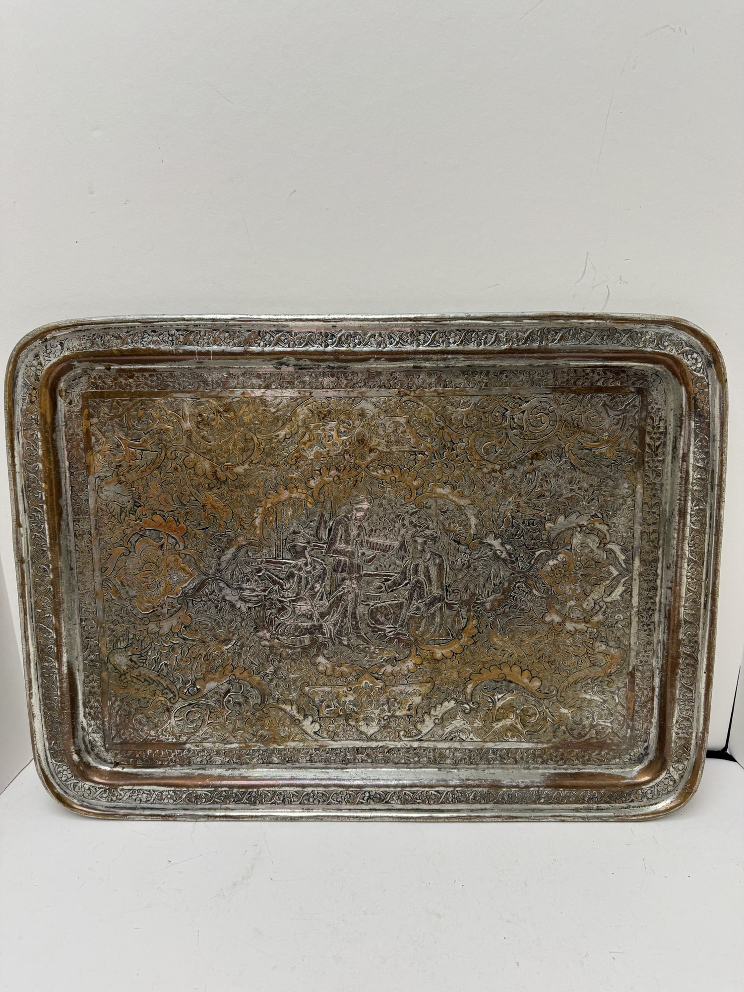 Antique Persian or Middle Eastern Silver Plated Tray (1 of 7)