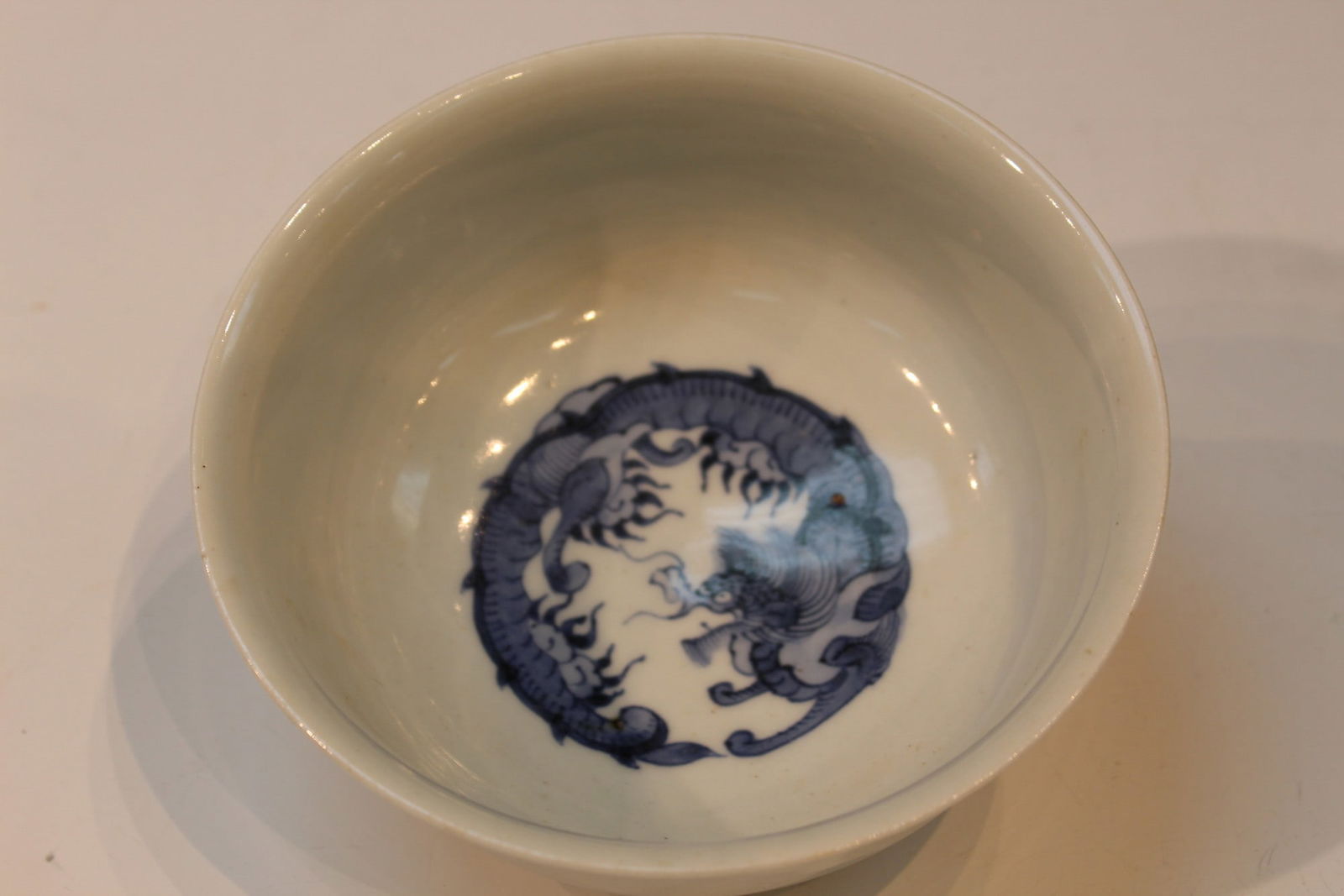 Japanese Blue and White Porcelain Bowl: Japanese Blue and White Porcelain Bowl. D 6.25".