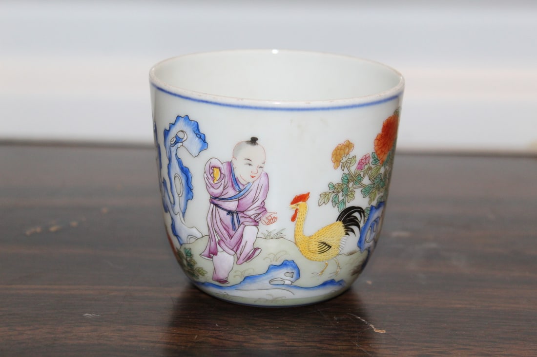 Chinese Famille Rose Chicken Cup (1 of 6)