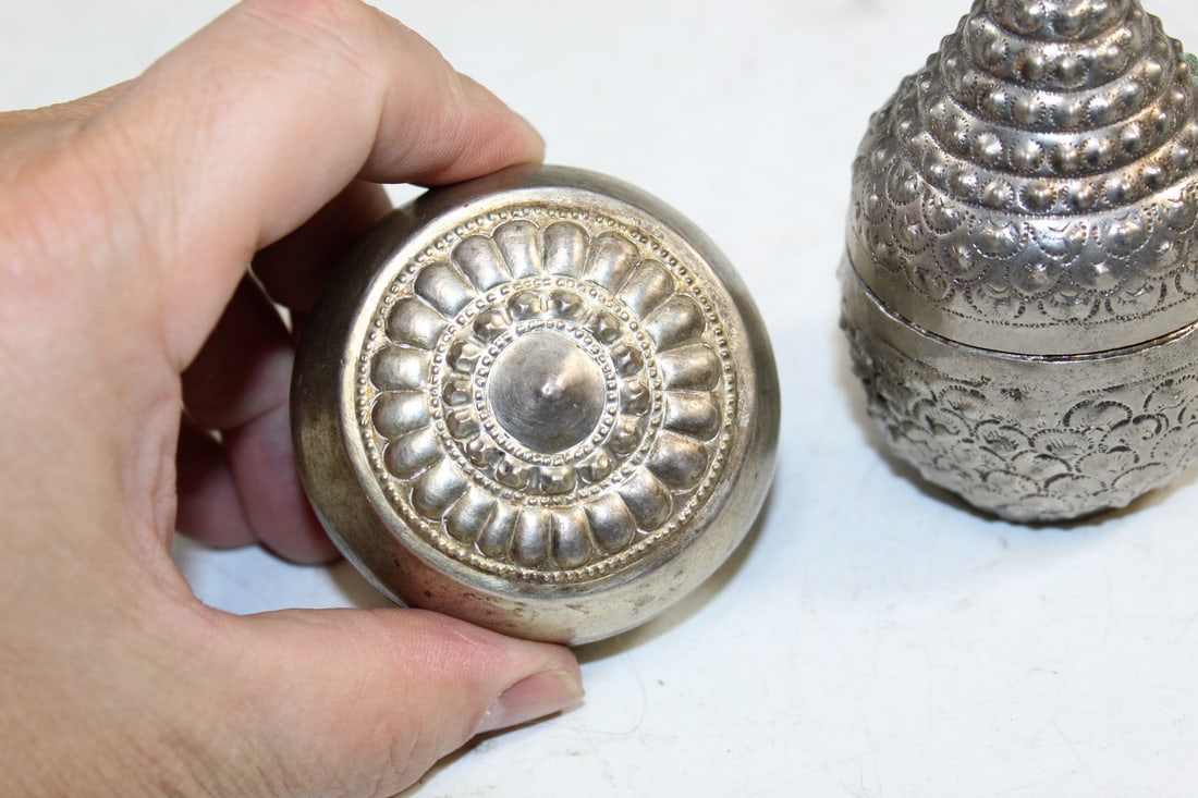 Two Asian Silver Tone Boxes. - 2