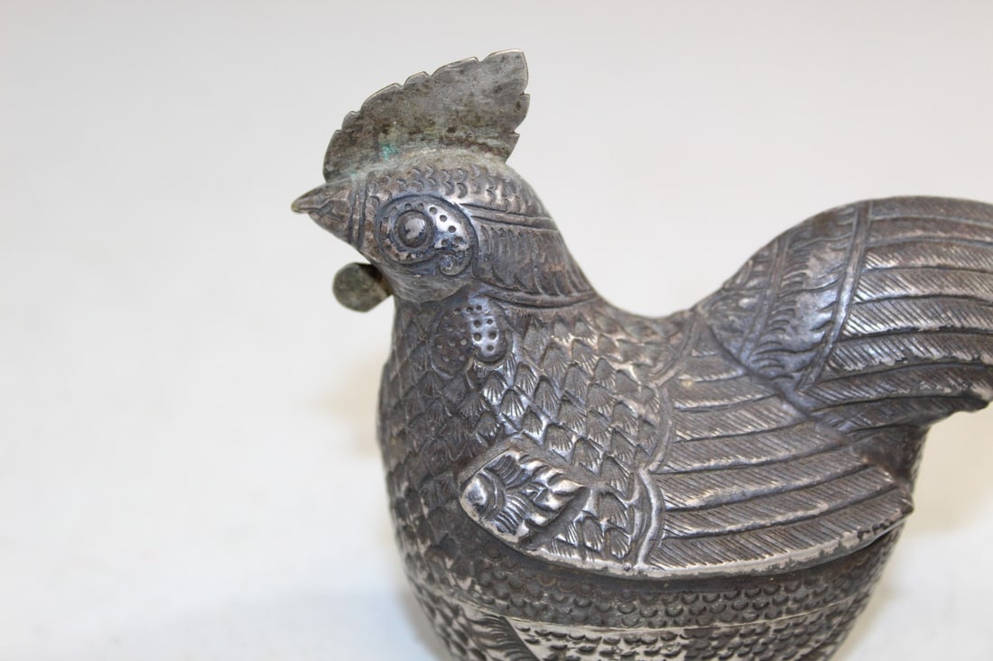 Two Asian Silver Chicken Boxes - 2