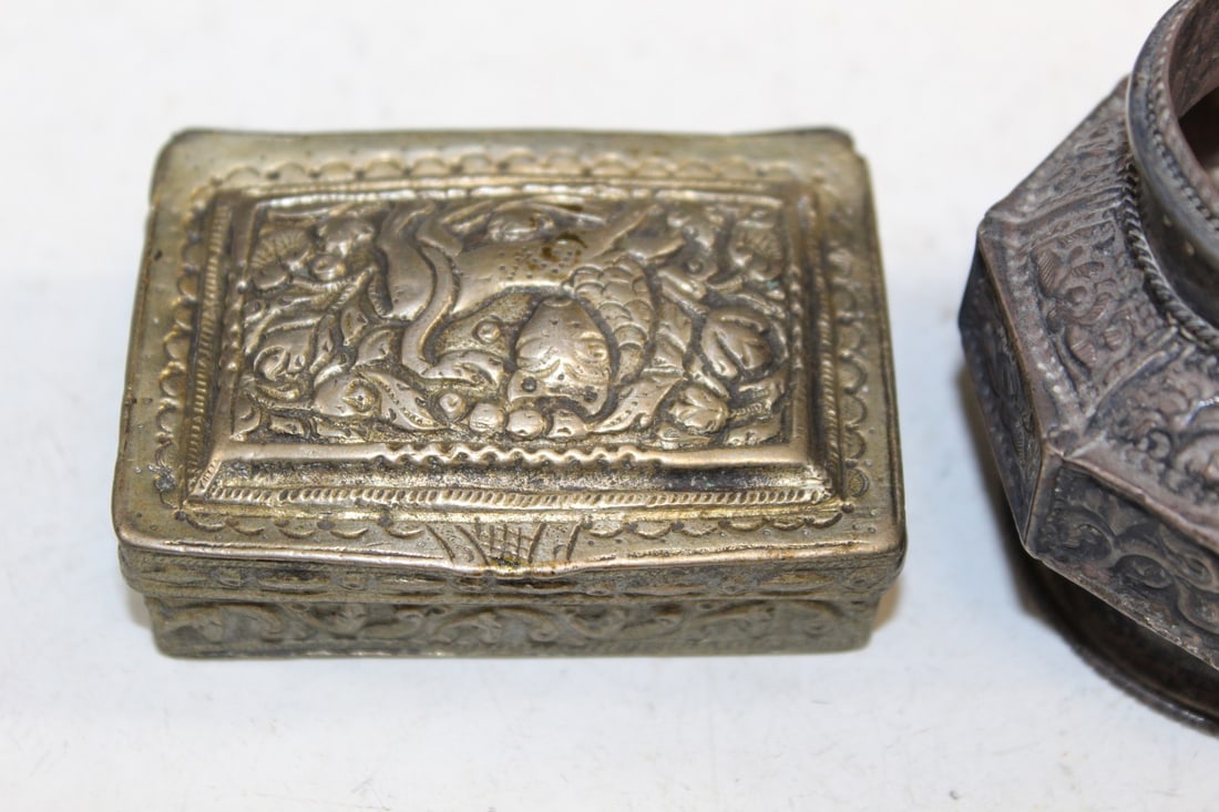 Three Asian Silver Tone Items - 3