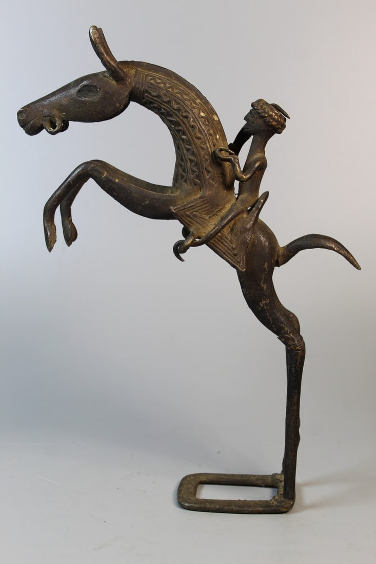 Dogon Bronze Horseman Sculpture (1 of 9)