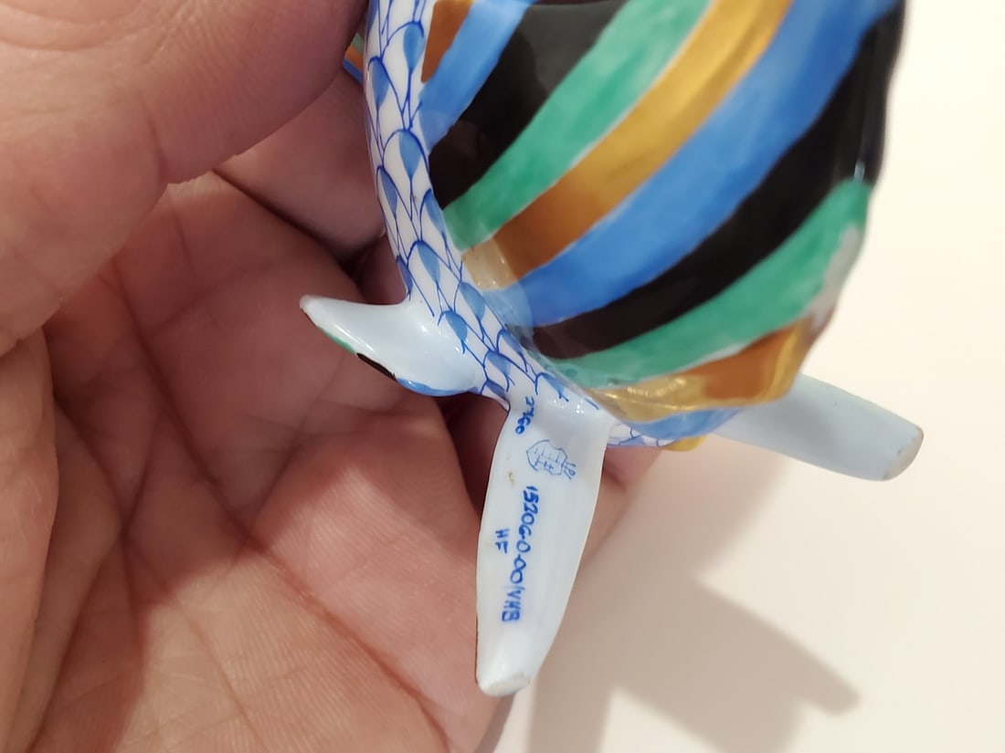 Herend Porcelain Figurine of Blue Fish - 4