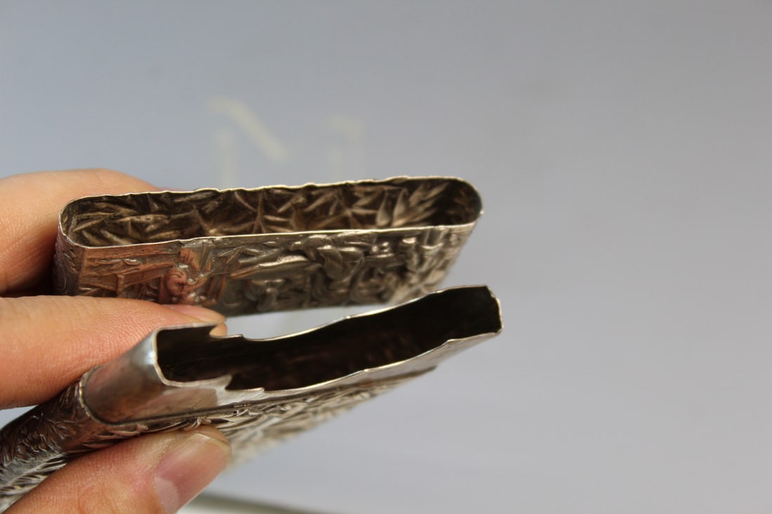 Chinese Export Silver Cigarette Case - 7