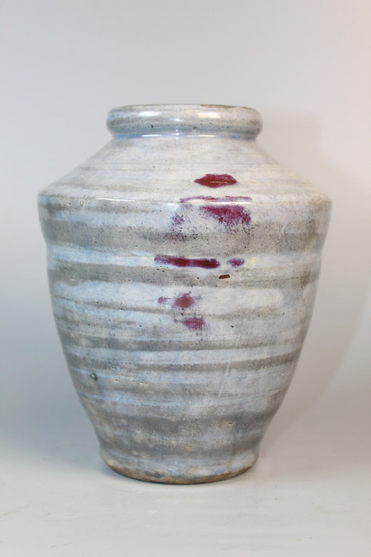 Antique Chinese Glazed Jar: Antique Chinese Glazed Jar. H 6.75". Diam 5.5".