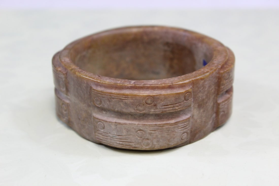 An Archaistic Brown Jade Cong (1 of 5)