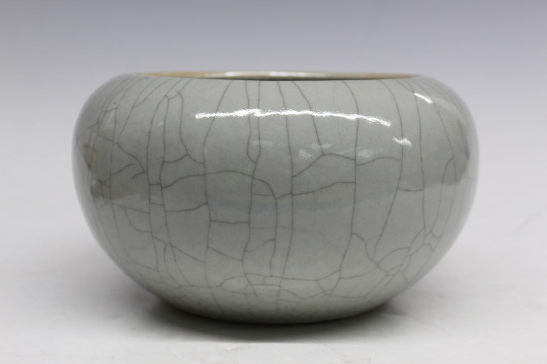 Chinese Guan Glazed Porcelain Brush washer: Chinese Guan Glazed Porcelain Brush washer. D 10".